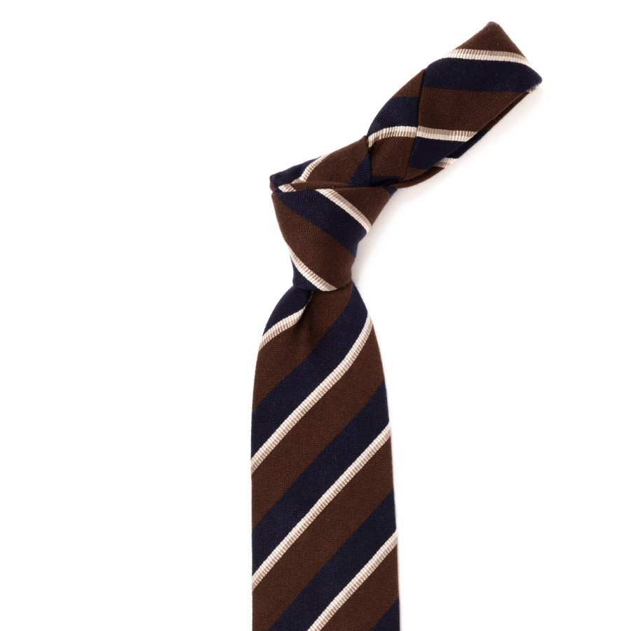 Ties | Cesare Attolini Ca Archivio Storico: Silk Mix Tie "Striscia Da Mogador" - Hand Rolled