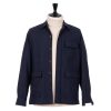 Teba + Shirt Jackets | De Petrillo Aubergine Blue Sports Jacket "Shirt Pocket" Made Of Wool And