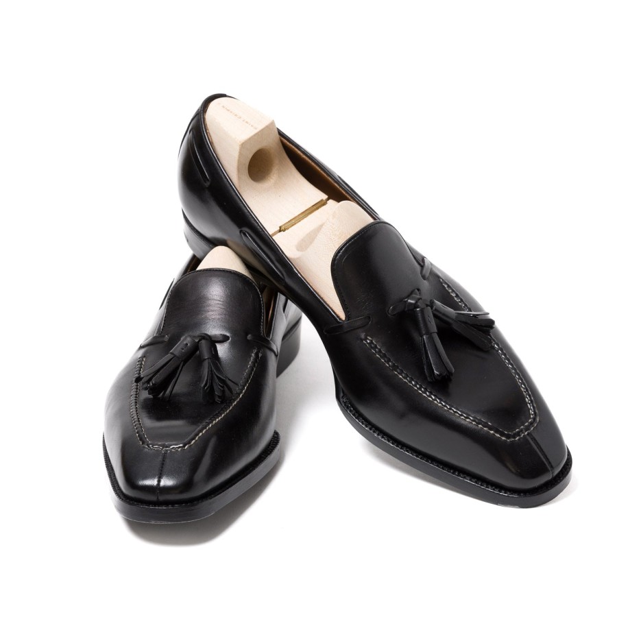 Mto | Saint Crispin's Loafer "Modern B-Tassel" Made Of Black Calf Leather - Entire