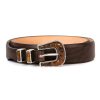 Belts | Silver Ostrich Silver Ostrich X Mj: Western-Gurtel "Colorado" Aus Dunkelbraunem Kalbs