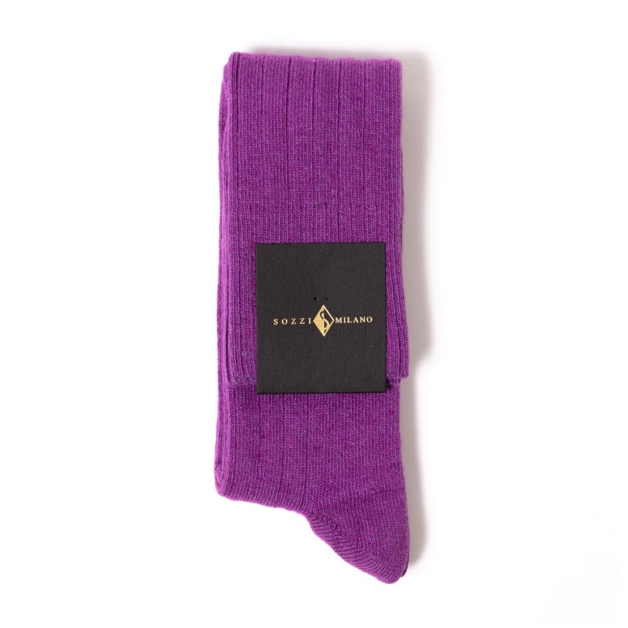 Stockings | Sozzi Knee Socks "Wide Rib" Made Of Cashmere Blend