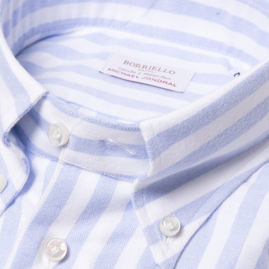 Casual Shirts | Borriello Striped Pure Cotton Sports Shirt "New Ivy-League" - Linea Passion