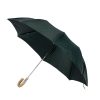 Umbrellas | Maglia Green Telescopic Umbrella With Wooden Handle