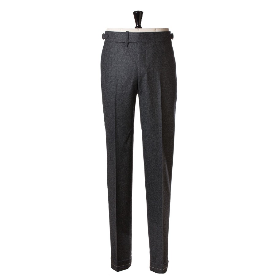 Trousers | Cesare Attolini Grey Trousers "Fox Flannel" Made Of English Wool - Purely Handcraft