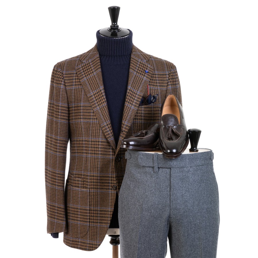 Trousers | Cesare Attolini Grey Trousers "Fox Flannel" Made Of English Wool - Purely Handcraft